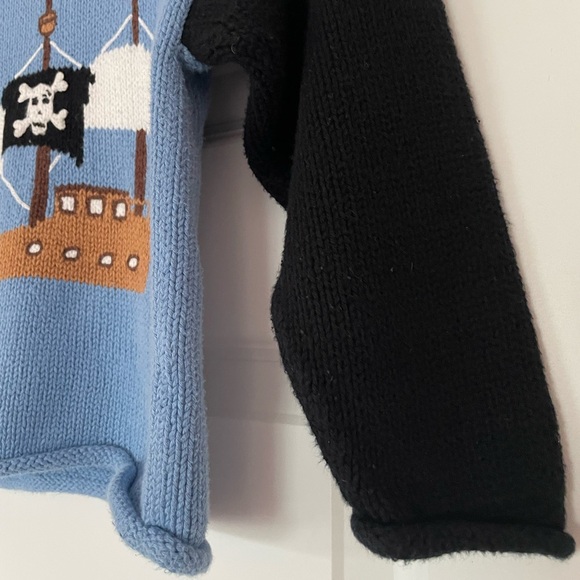 Rolled Neck Claver Pirate Cotton Sweater - Picture 4 of 8